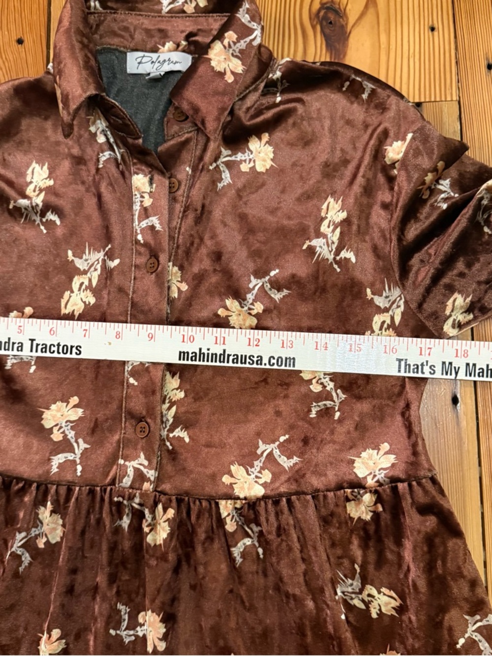 Polagram Brown Velvet Dress Babydoll Tiered Fairy grunge Whimsigoth Size Small - Picture 13 of 16